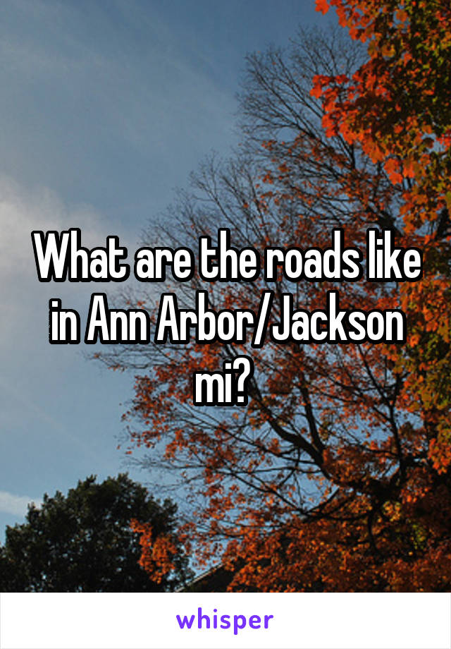 What are the roads like in Ann Arbor/Jackson mi? 