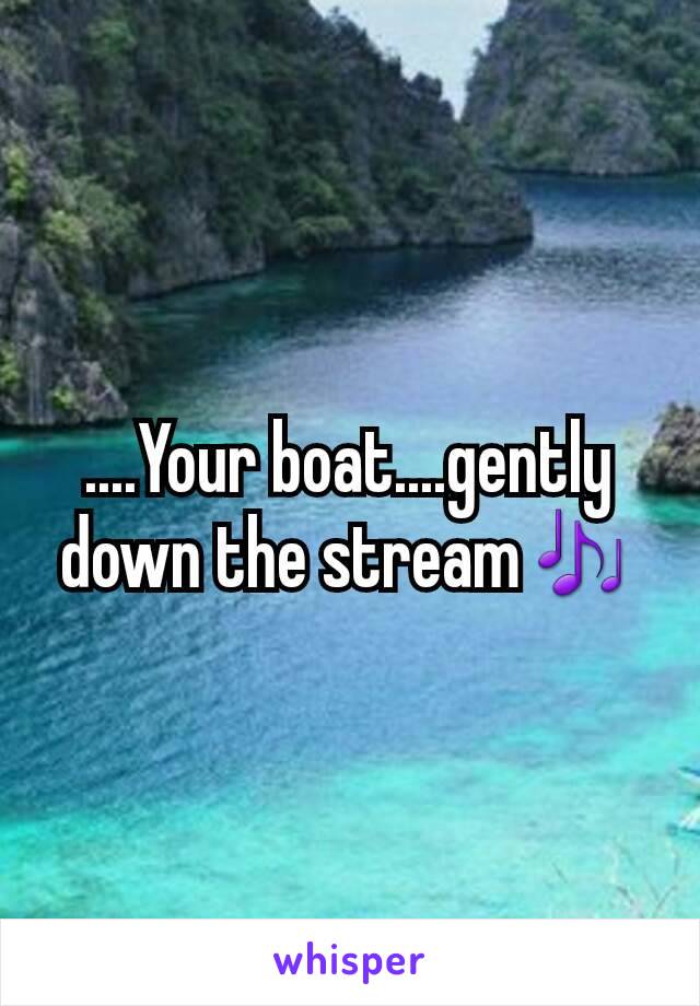 ....Your boat....gently down the stream🎶