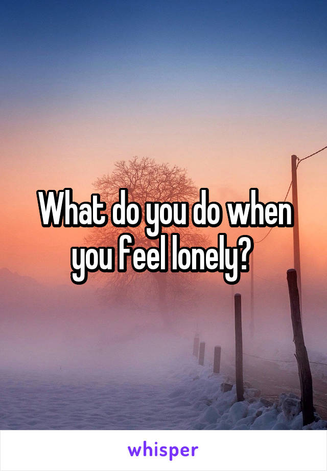 What do you do when you feel lonely? 