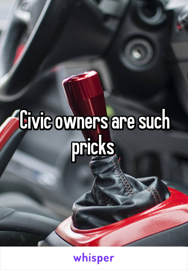 Civic owners are such pricks 