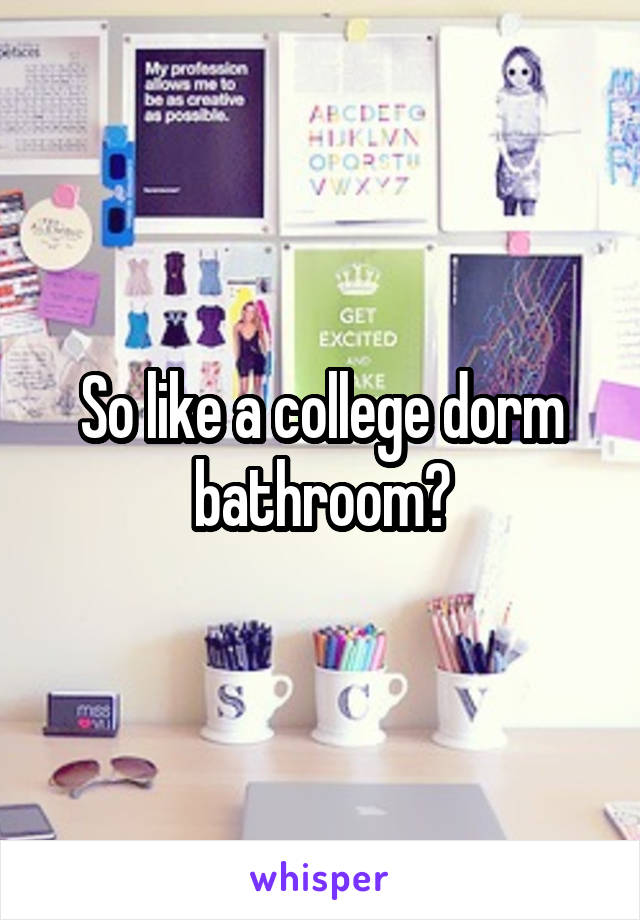 So like a college dorm bathroom?