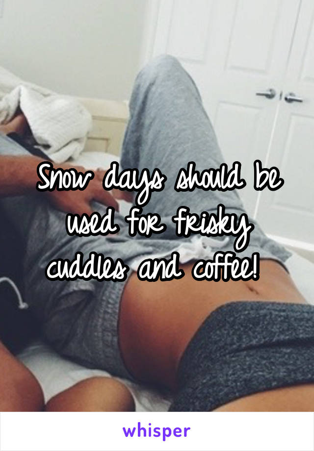 Snow days should be used for frisky cuddles and coffee! 