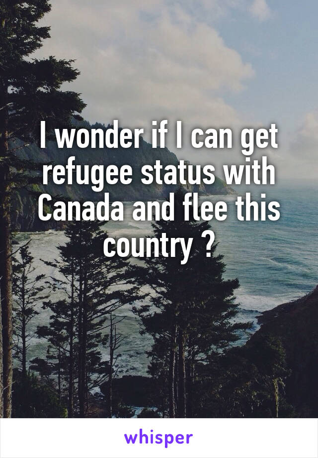 I wonder if I can get refugee status with Canada and flee this country ?

