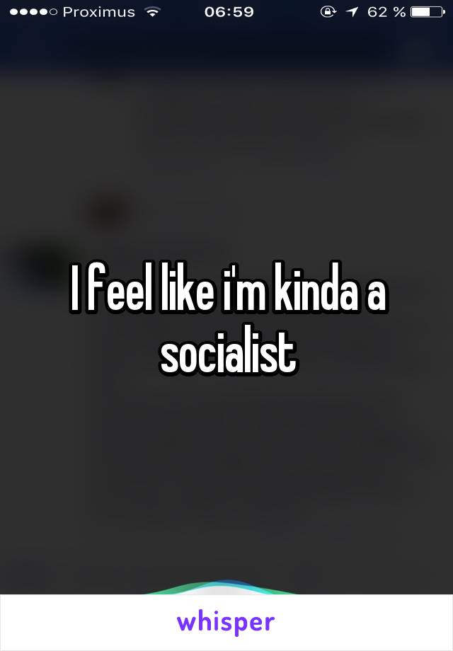 I feel like i'm kinda a socialist