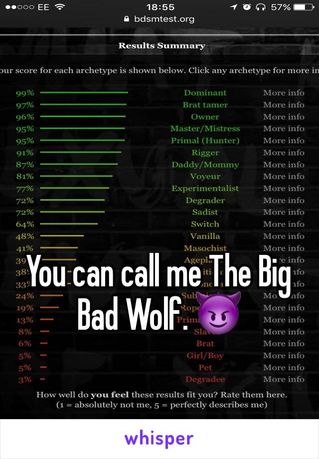 You can call me The Big Bad Wolf. 😈