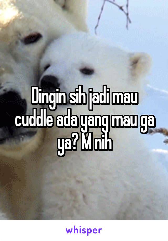 Dingin sih jadi mau cuddle ada yang mau ga ya? M nih