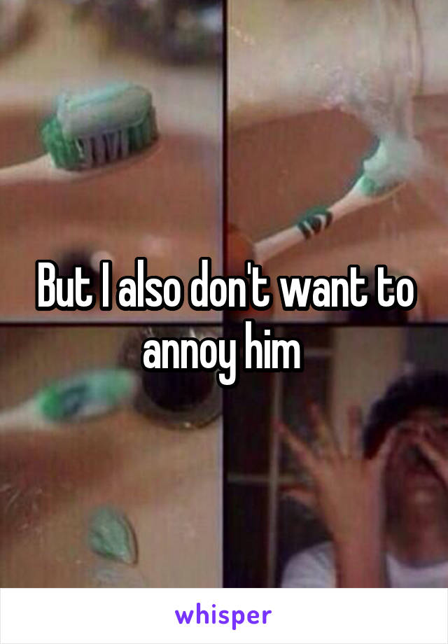 But I also don't want to annoy him 