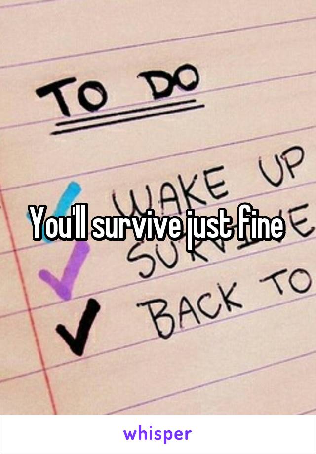 You'll survive just fine 