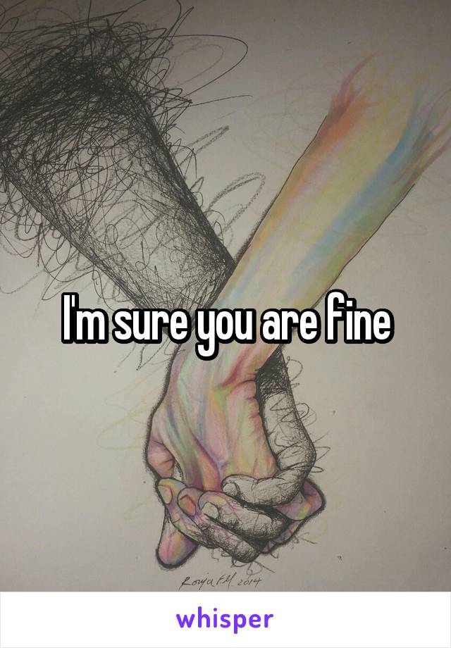 I'm sure you are fine