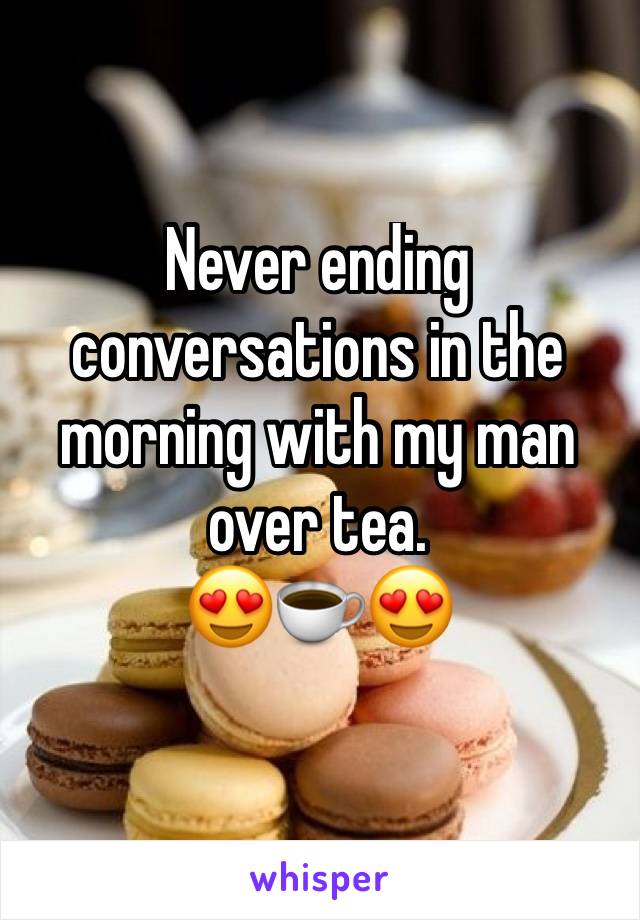 Never ending conversations in the morning with my man over tea. 
😍☕️😍