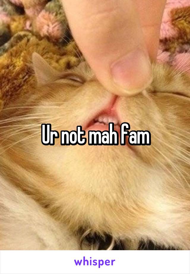 Ur not mah fam