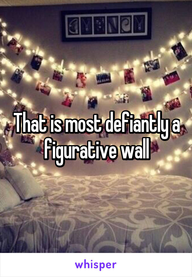 That is most defiantly a figurative wall