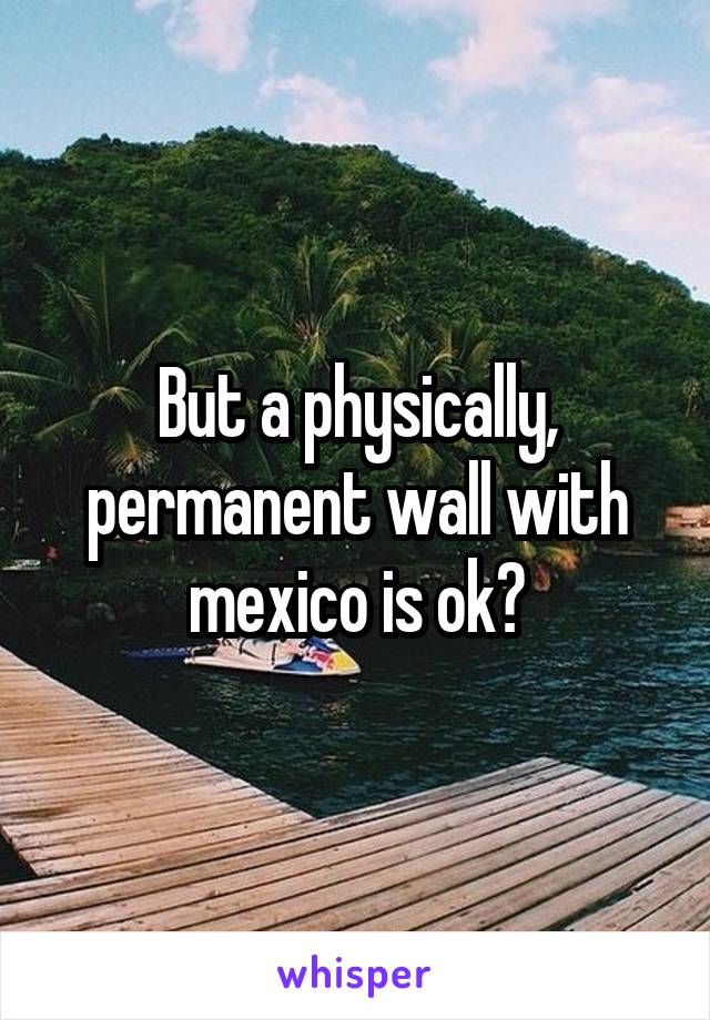 But a physically, permanent wall with mexico is ok?