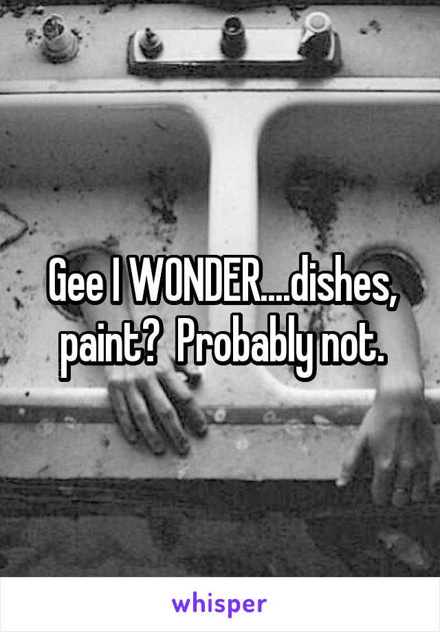 Gee I WONDER....dishes, paint?  Probably not.