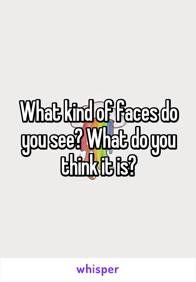 What kind of faces do you see? What do you think it is?