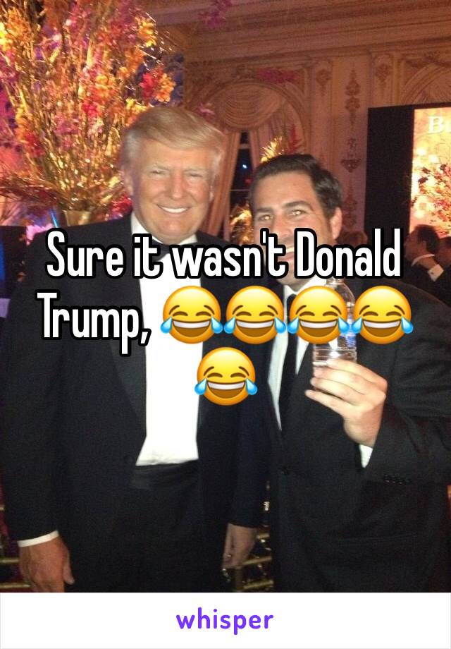 Sure it wasn't Donald Trump, 😂😂😂😂😂