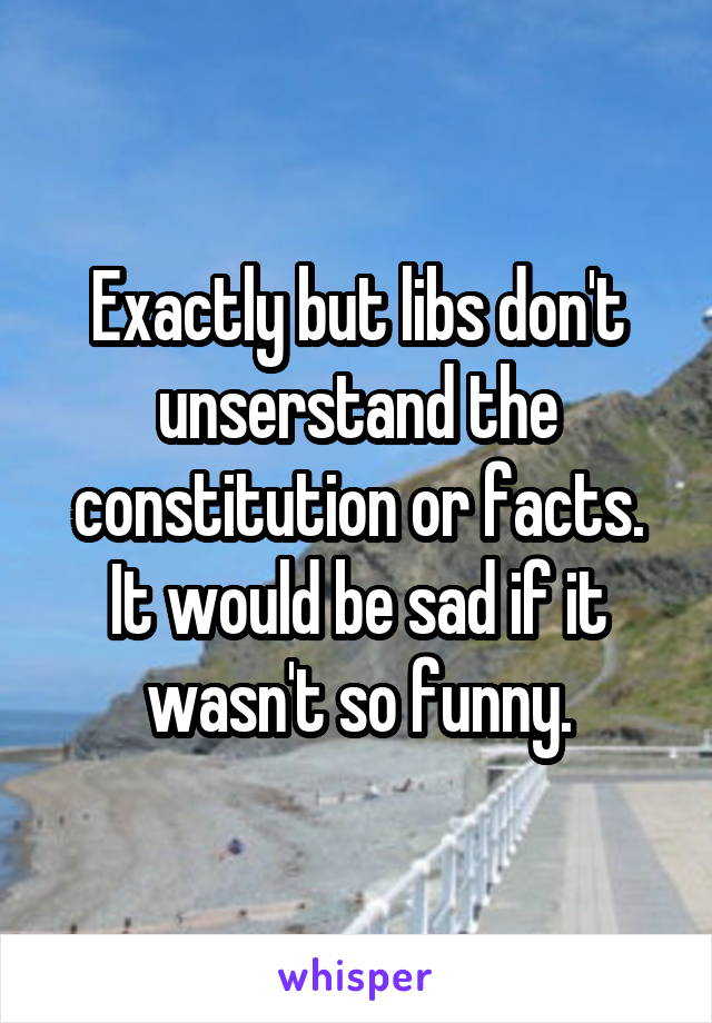 Exactly but libs don't unserstand the constitution or facts. It would be sad if it wasn't so funny.