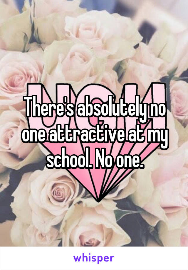 There's absolutely no one attractive at my school. No one.