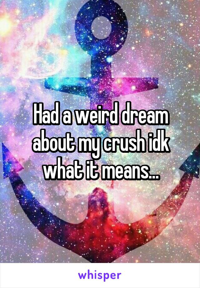 Had a weird dream about my crush idk what it means...