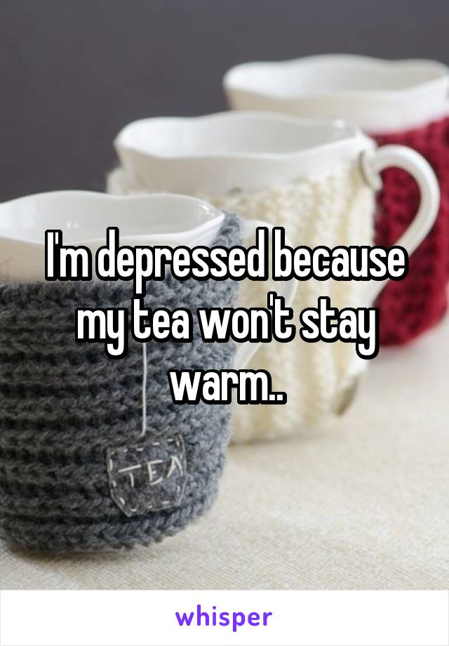 I'm depressed because my tea won't stay warm..