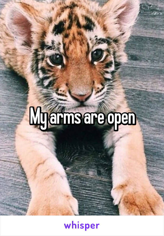 My arms are open