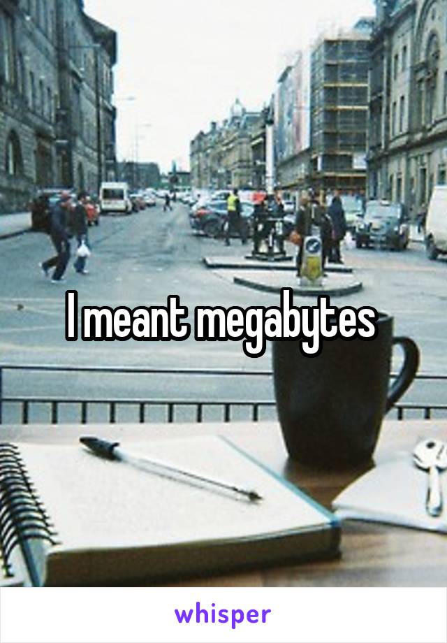 I meant megabytes 