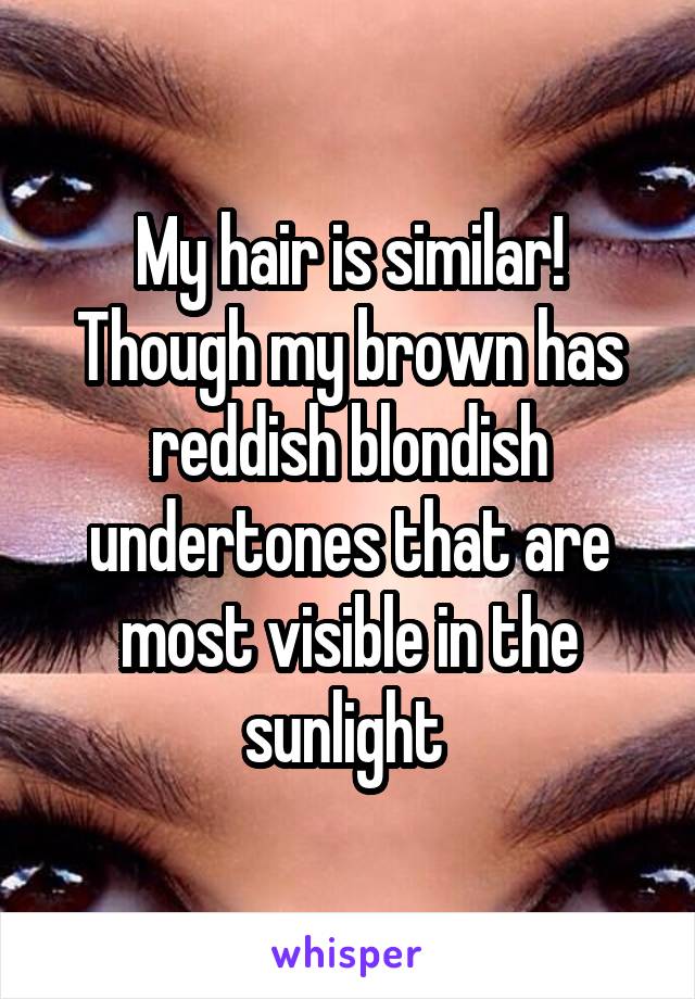 My hair is similar! Though my brown has reddish blondish undertones that are most visible in the sunlight 