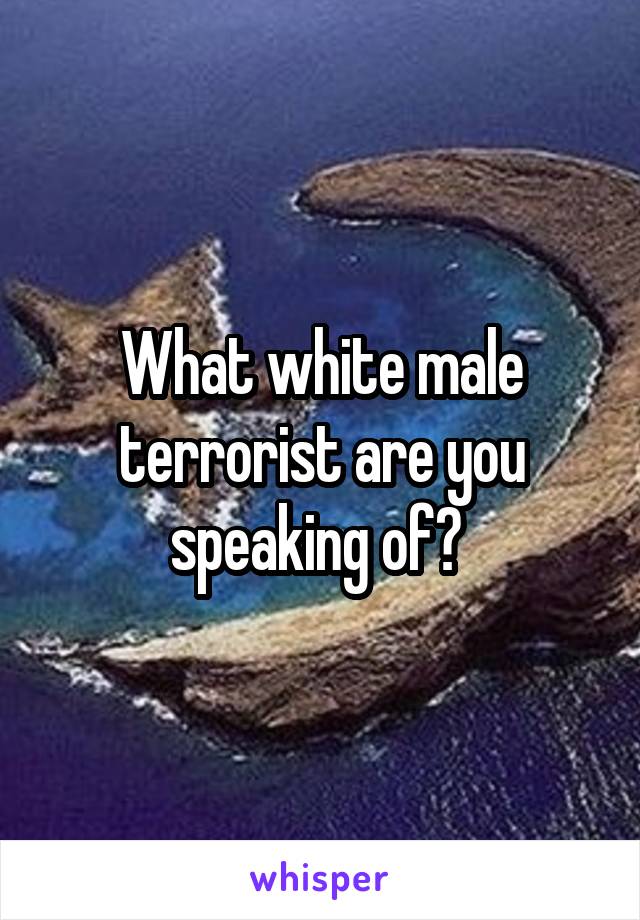 What white male terrorist are you speaking of? 