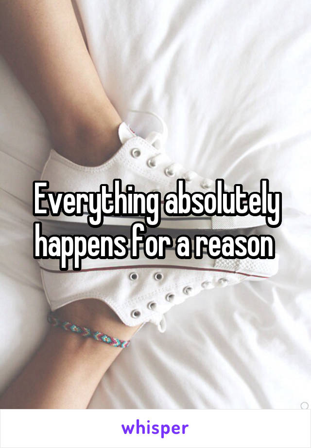 Everything absolutely happens for a reason 