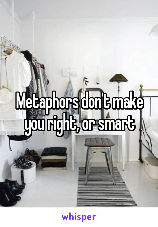 Metaphors don't make you right, or smart