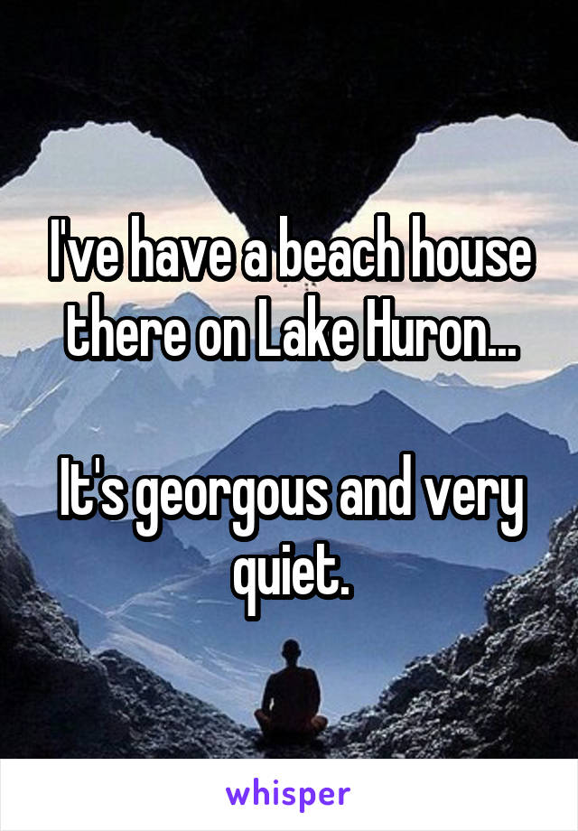 I've have a beach house there on Lake Huron...

It's georgous and very quiet.