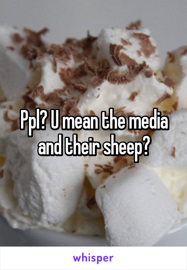 Ppl? U mean the media and their sheep?