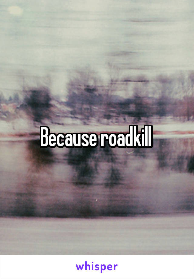 Because roadkill 