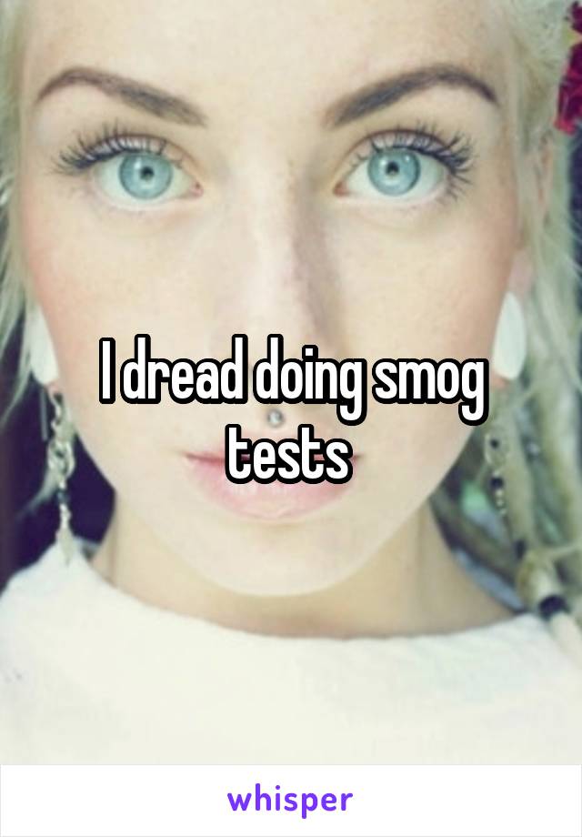 I dread doing smog tests 