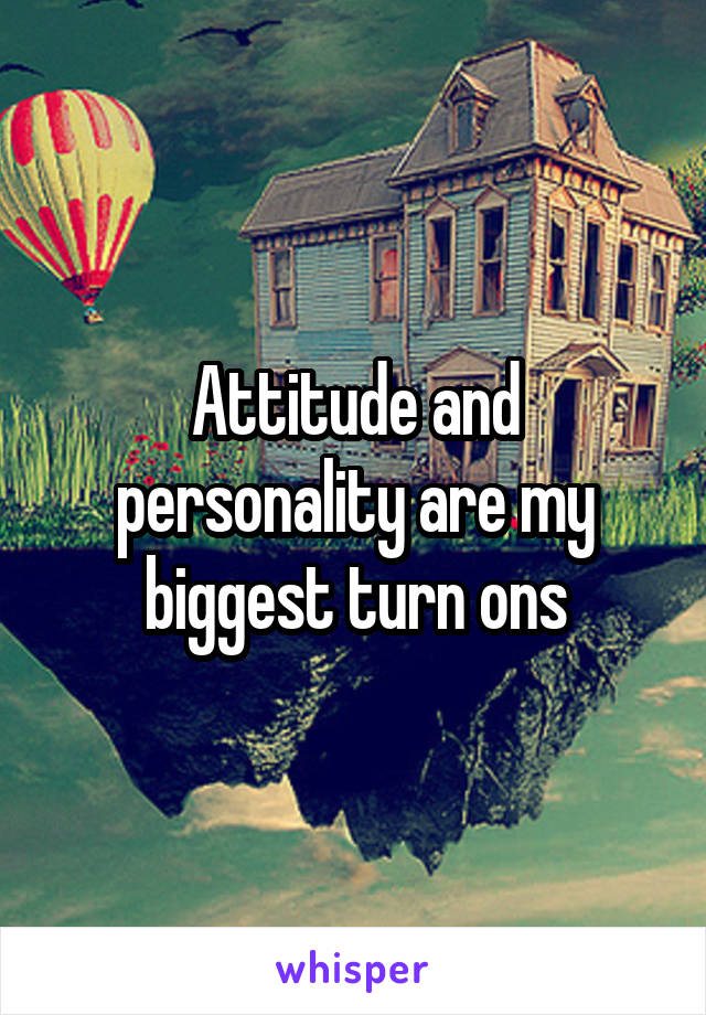 Attitude and personality are my biggest turn ons