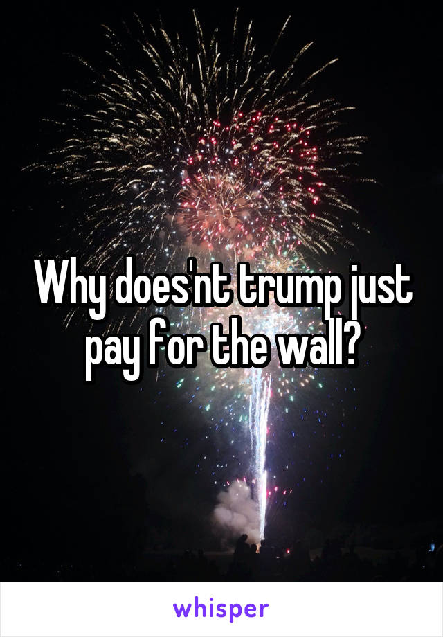 Why does'nt trump just pay for the wall?