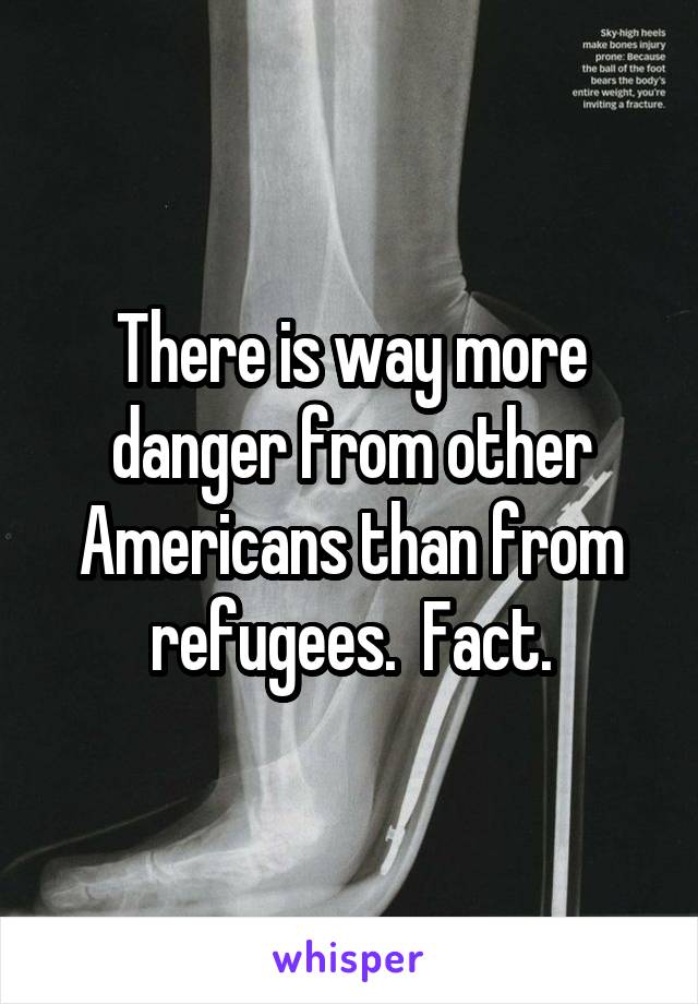 There is way more danger from other Americans than from refugees.  Fact.