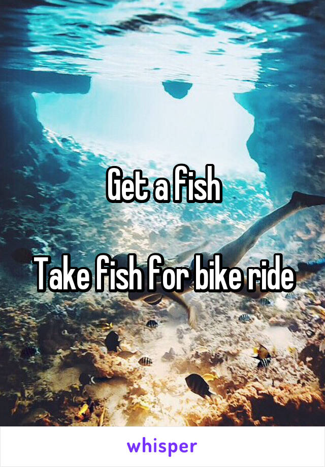 Get a fish

Take fish for bike ride