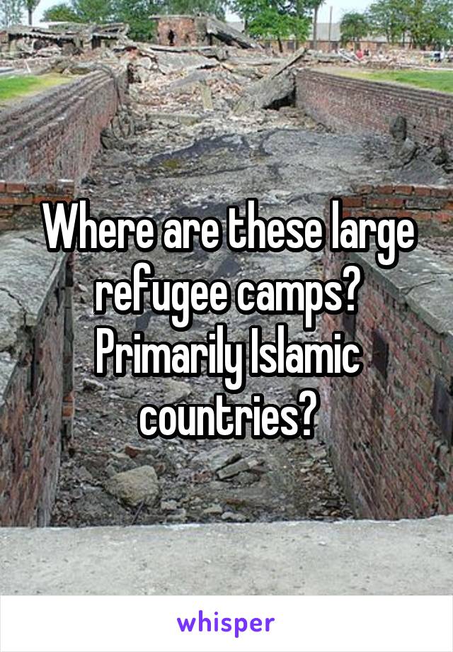 Where are these large refugee camps? Primarily Islamic countries?