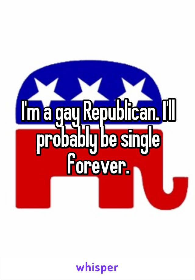 I'm a gay Republican. I'll probably be single forever.