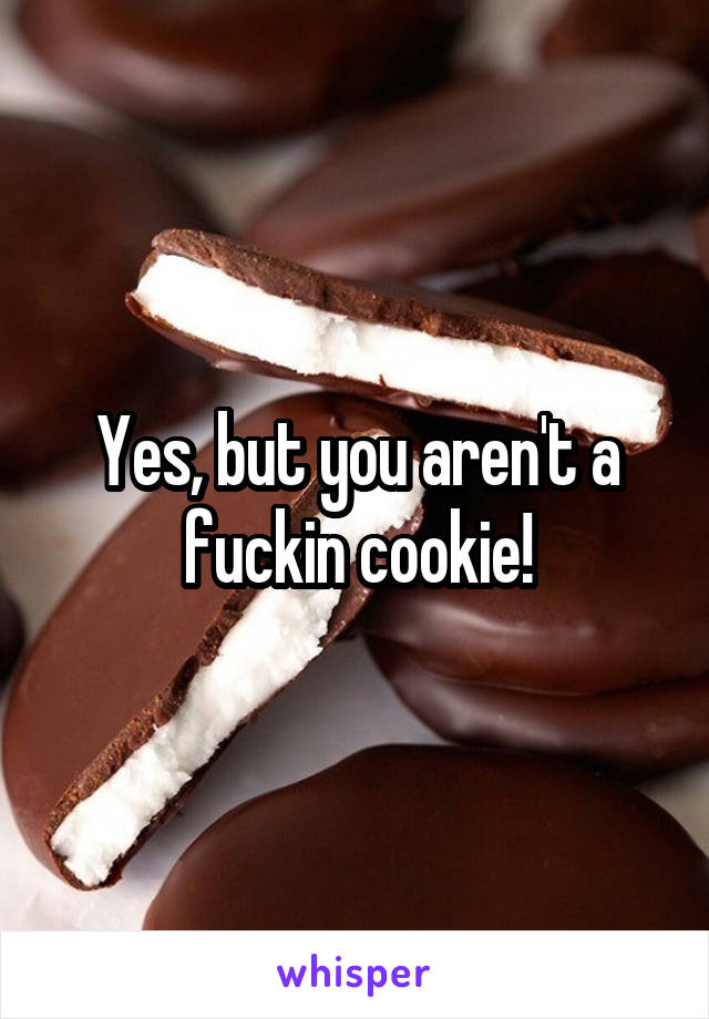 Yes, but you aren't a fuckin cookie!