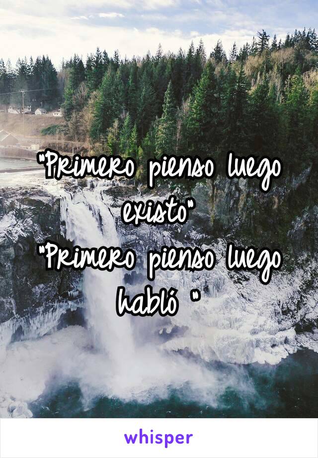 "Primero pienso luego existo"
"Primero pienso luego habló "