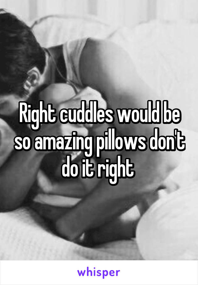 Right cuddles would be so amazing pillows don't do it right 