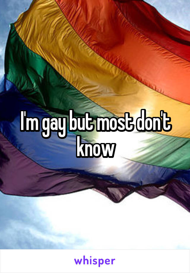 I'm gay but most don't know