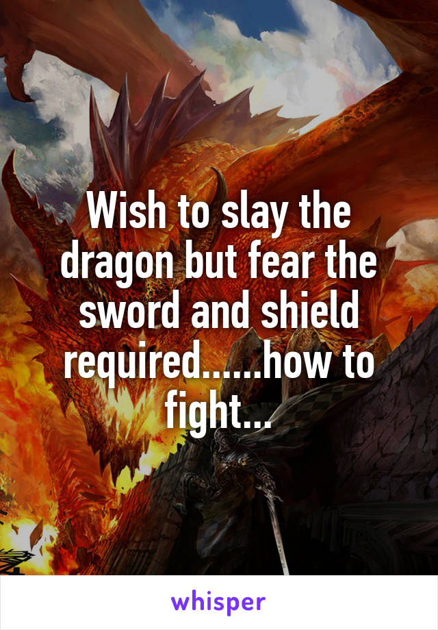 Wish to slay the dragon but fear the sword and shield required......how to fight...