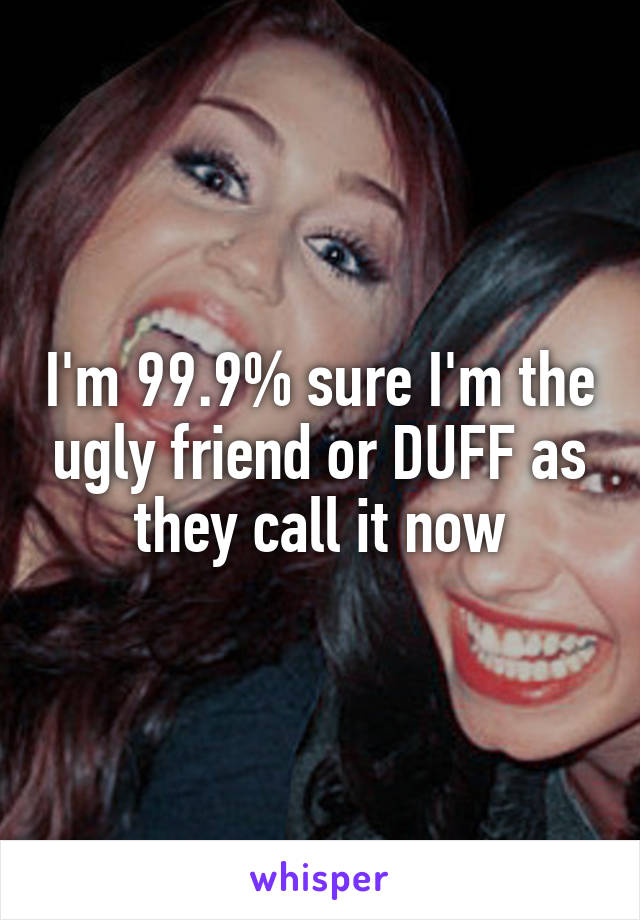 I'm 99.9% sure I'm the ugly friend or DUFF as they call it now