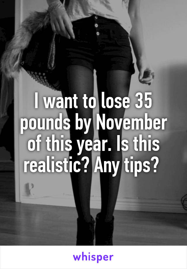 I want to lose 35 pounds by November of this year. Is this realistic? Any tips? 