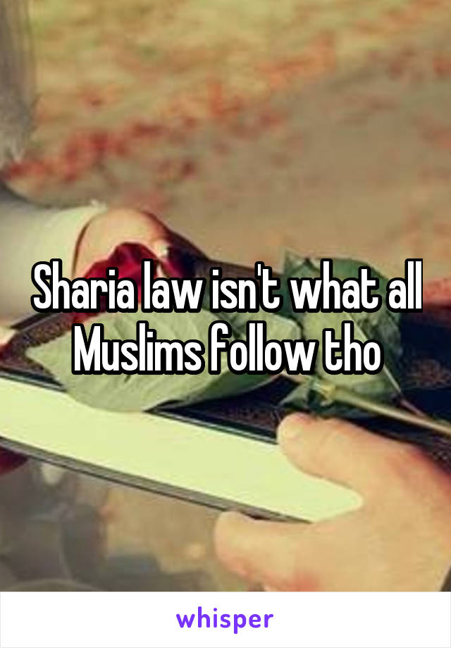 Sharia law isn't what all Muslims follow tho