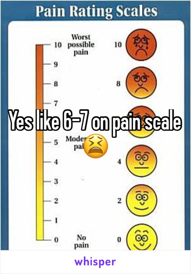 Yes like 6-7 on pain scale 😫