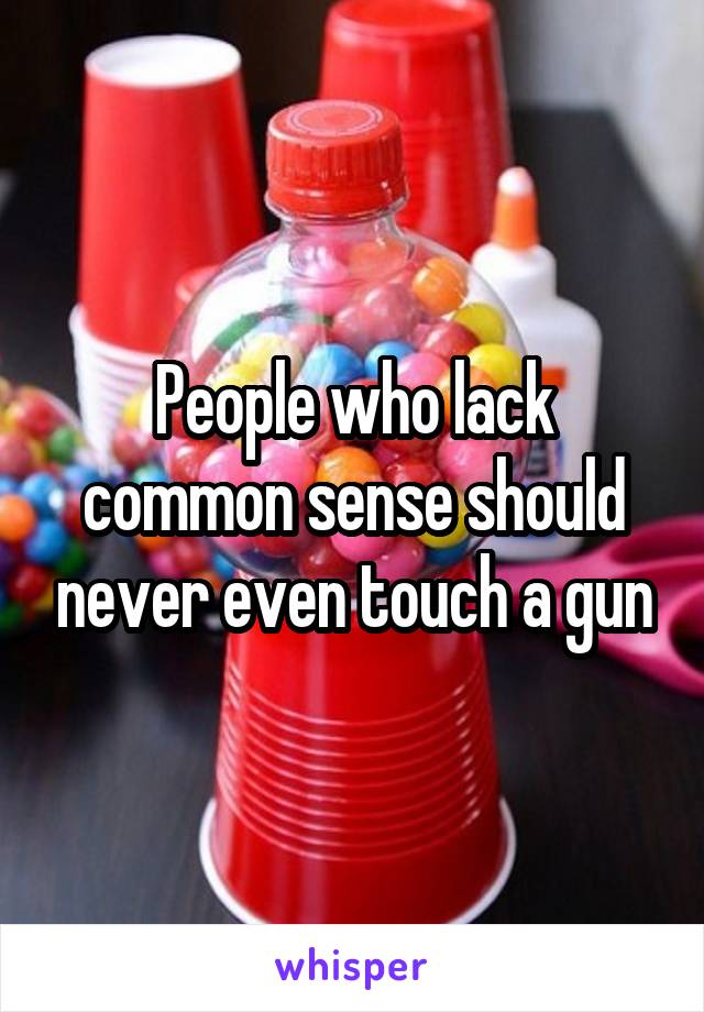 People who lack common sense should never even touch a gun